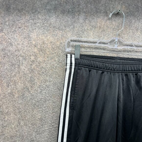 Adidas Track Pants Women Small Black White 3 Stripes Athletic Training Polyester - Picture 4 of 11